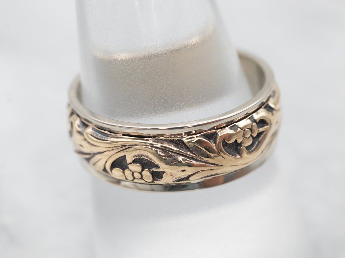 Art Carved Floral Pattern Band