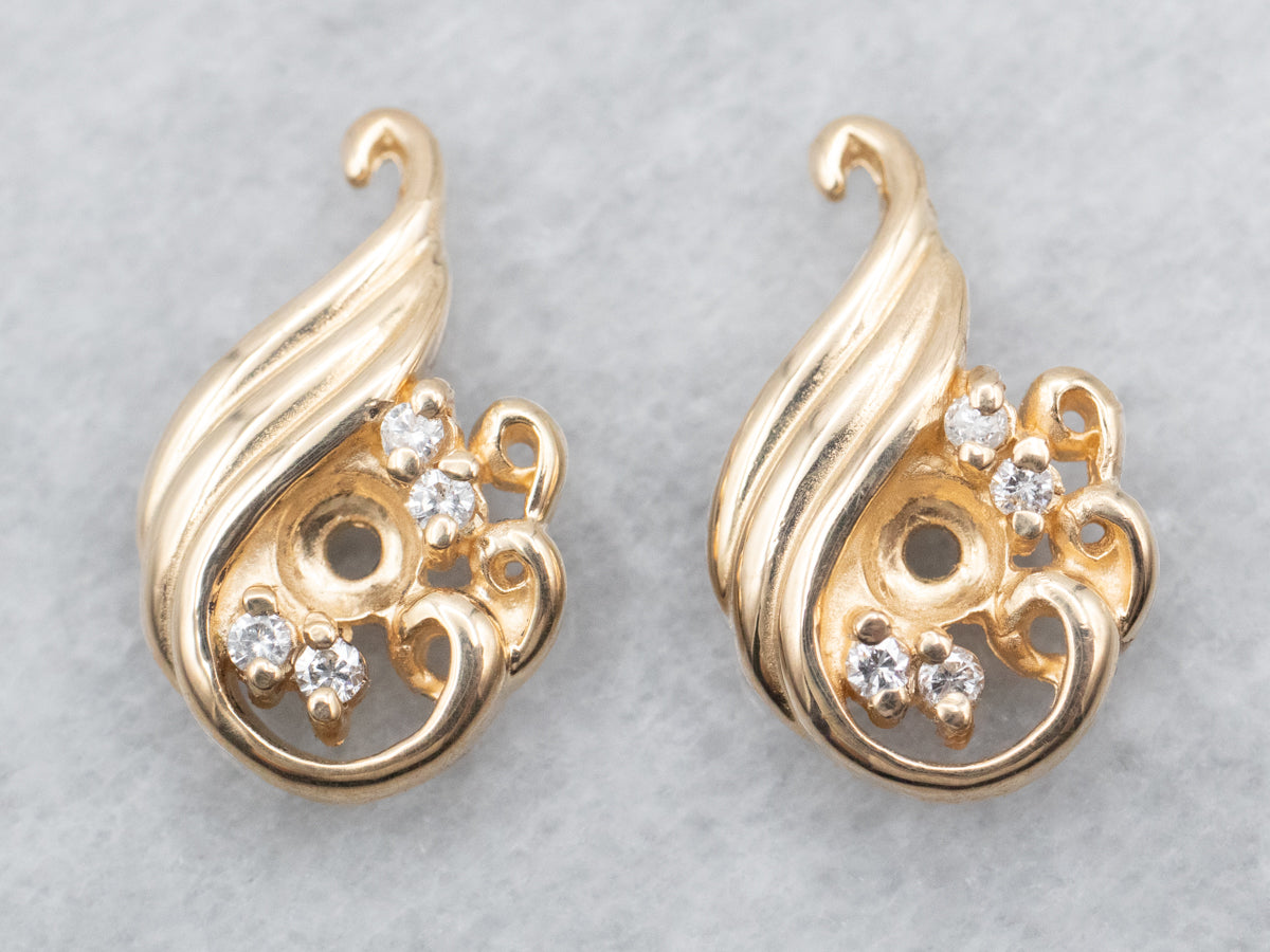 Yellow Gold Diamond Earring Jackets