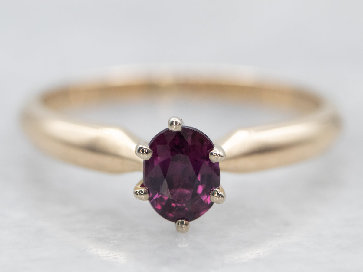 Vintage Ruby Solitaire Engagement Ring