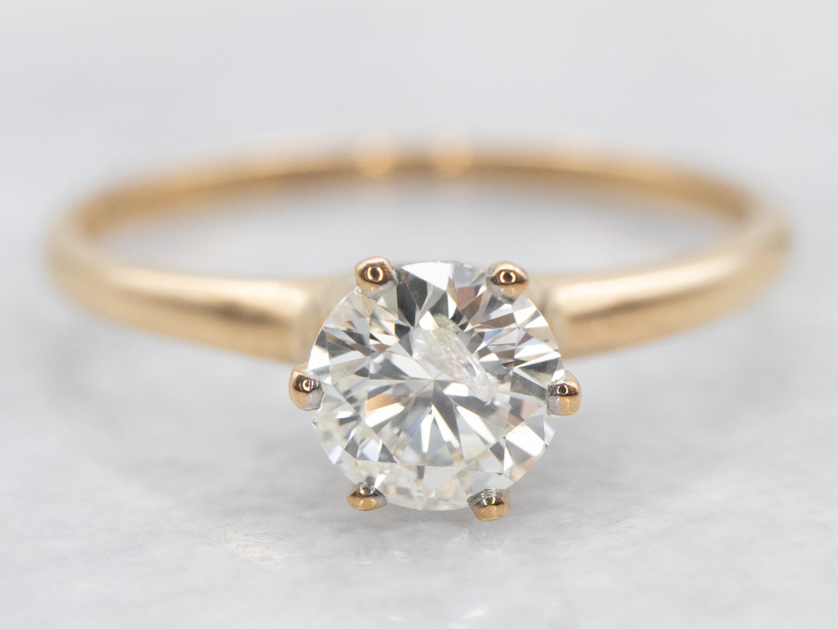 Yellow Gold Diamond Solitaire Engagement Ring