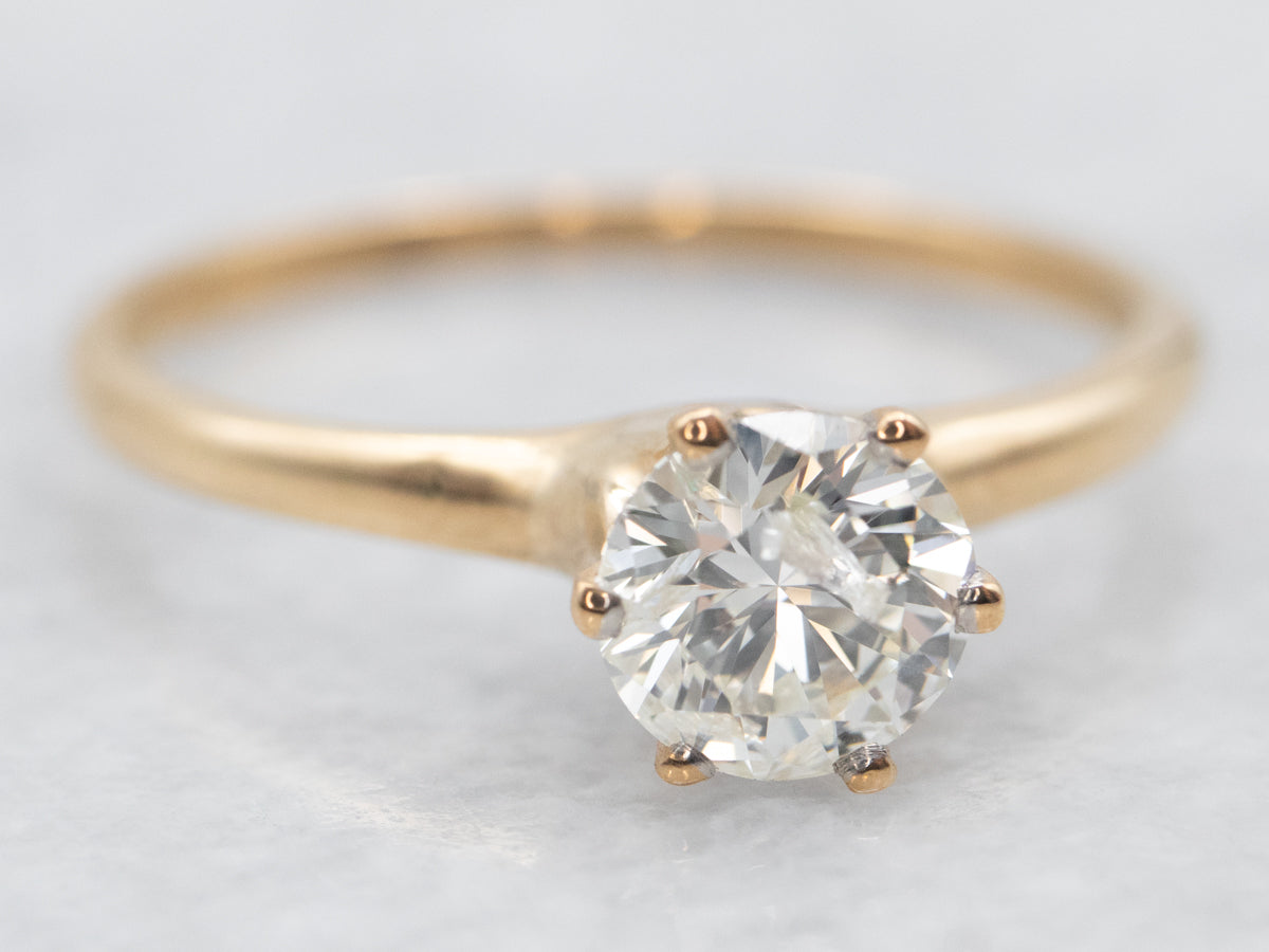 Yellow Gold Diamond Solitaire Engagement Ring