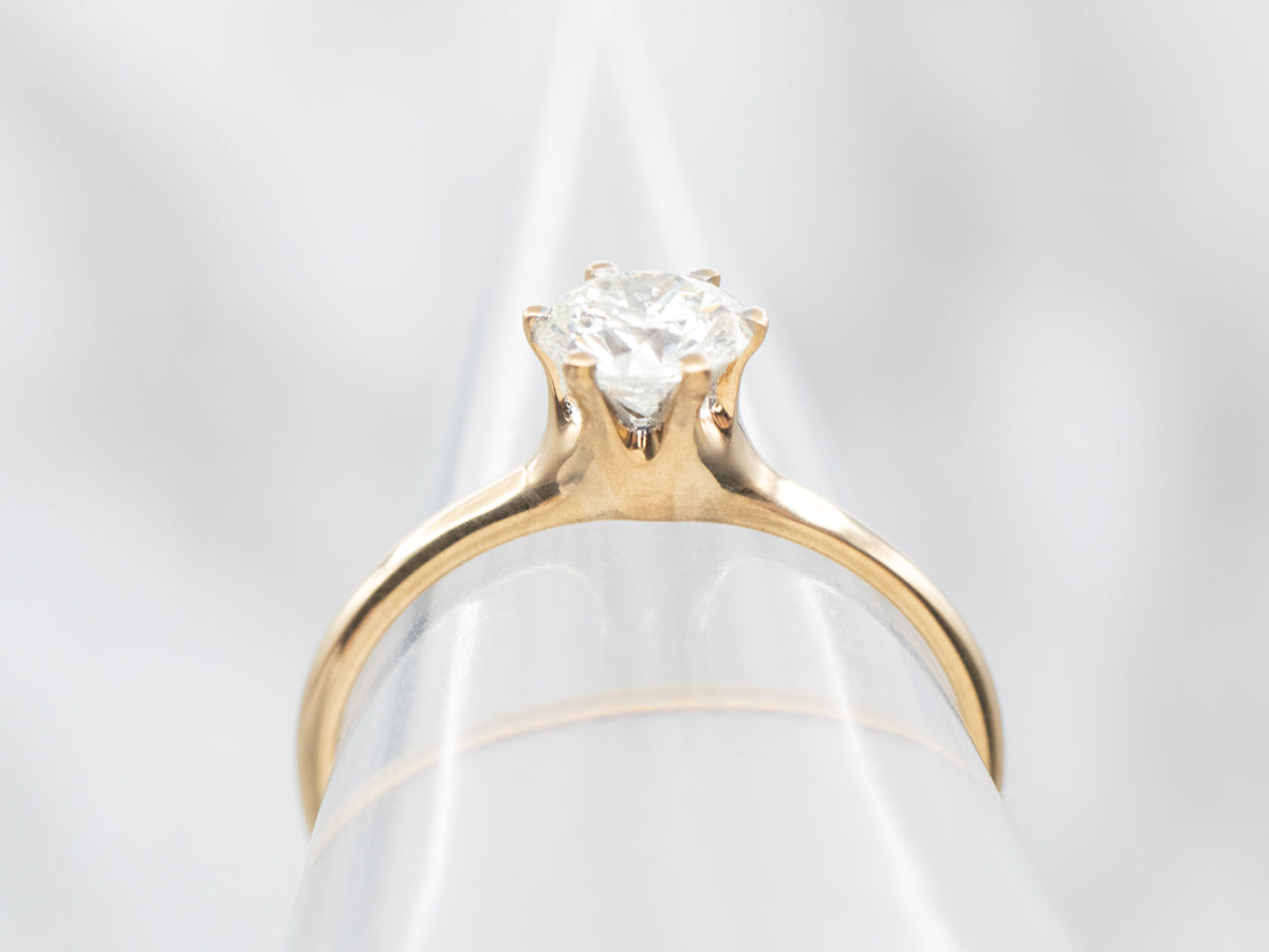 Yellow Gold Diamond Solitaire Engagement Ring