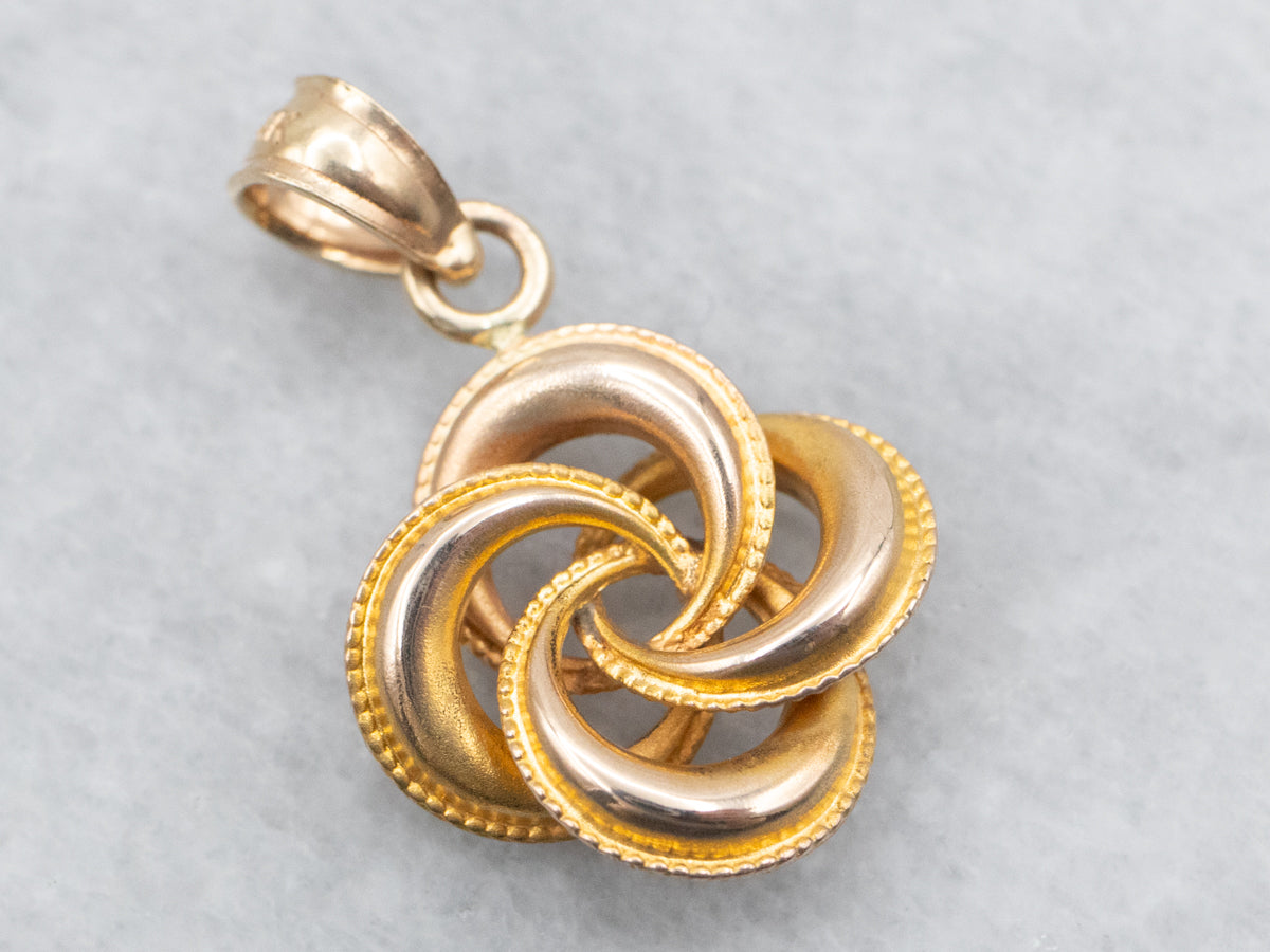 Antique Gold Lover's Knot Pendant