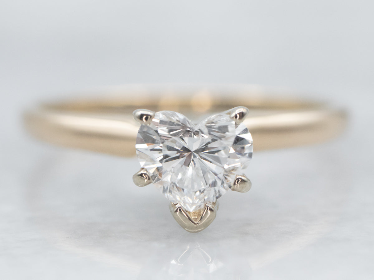 Sweetheart Diamond Solitaire Engagement Ring