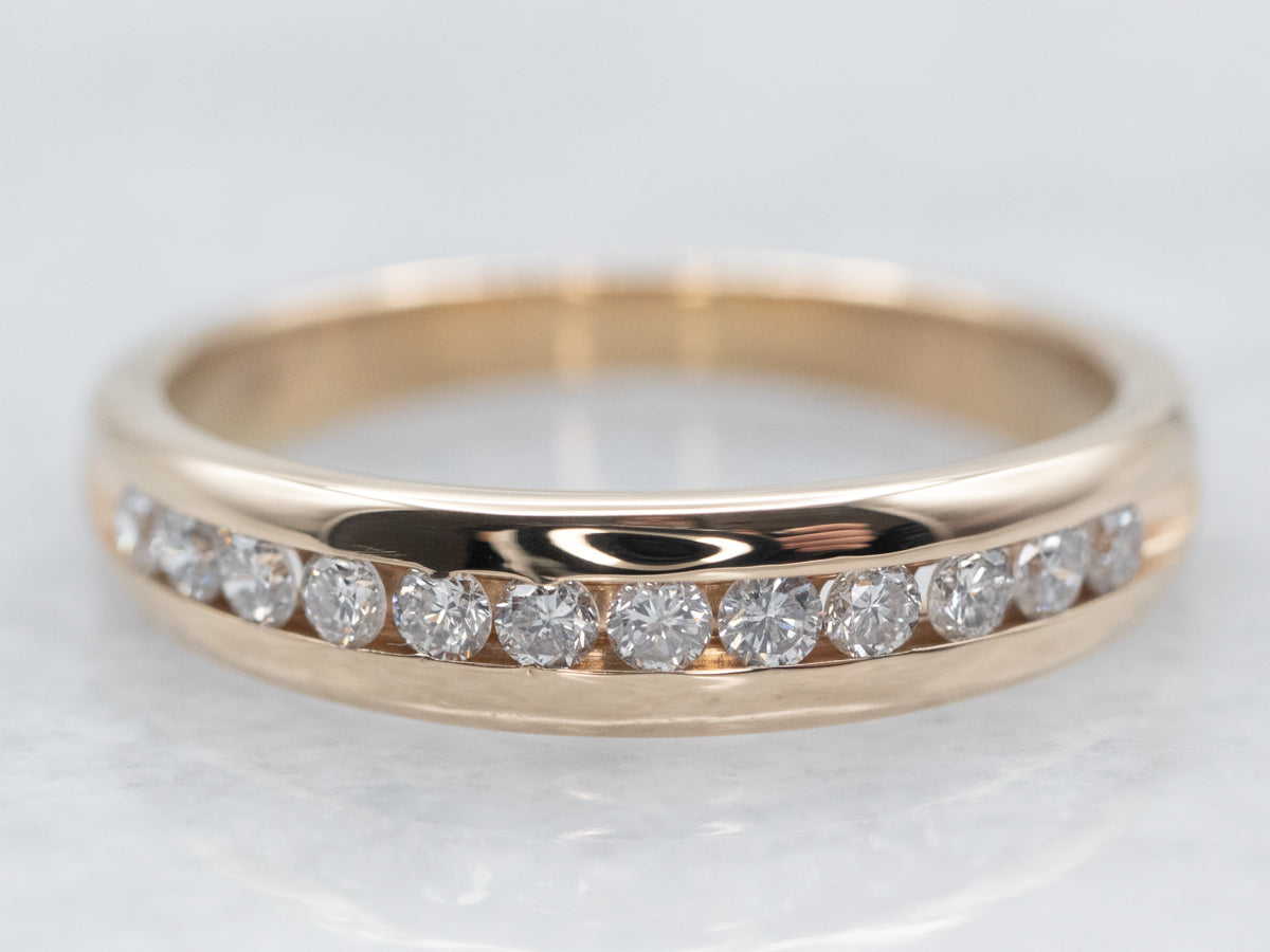 Yellow Gold Channel Set Wedding Band