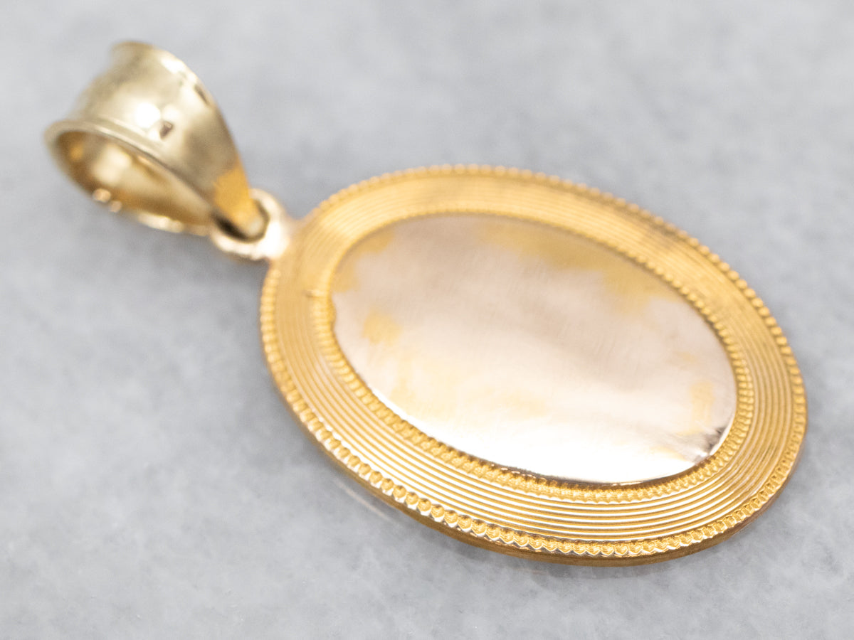 Yellow Gold Cufflink Conversion Pendant