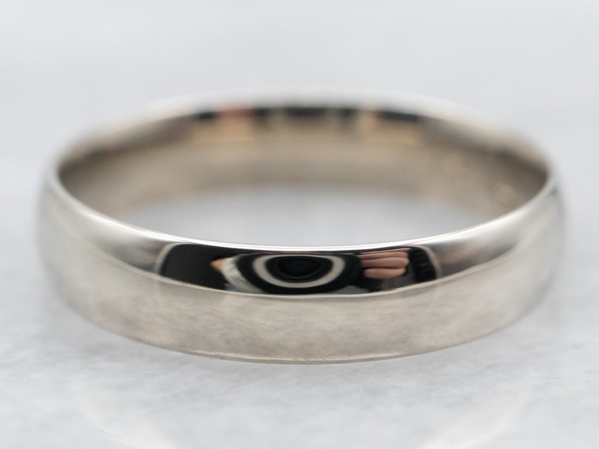 White Gold Plain Wedding Band