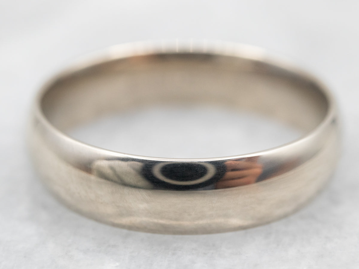 White Gold Plain Wedding Band