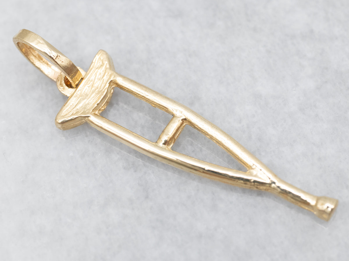 Yellow Gold Crutch Pendant