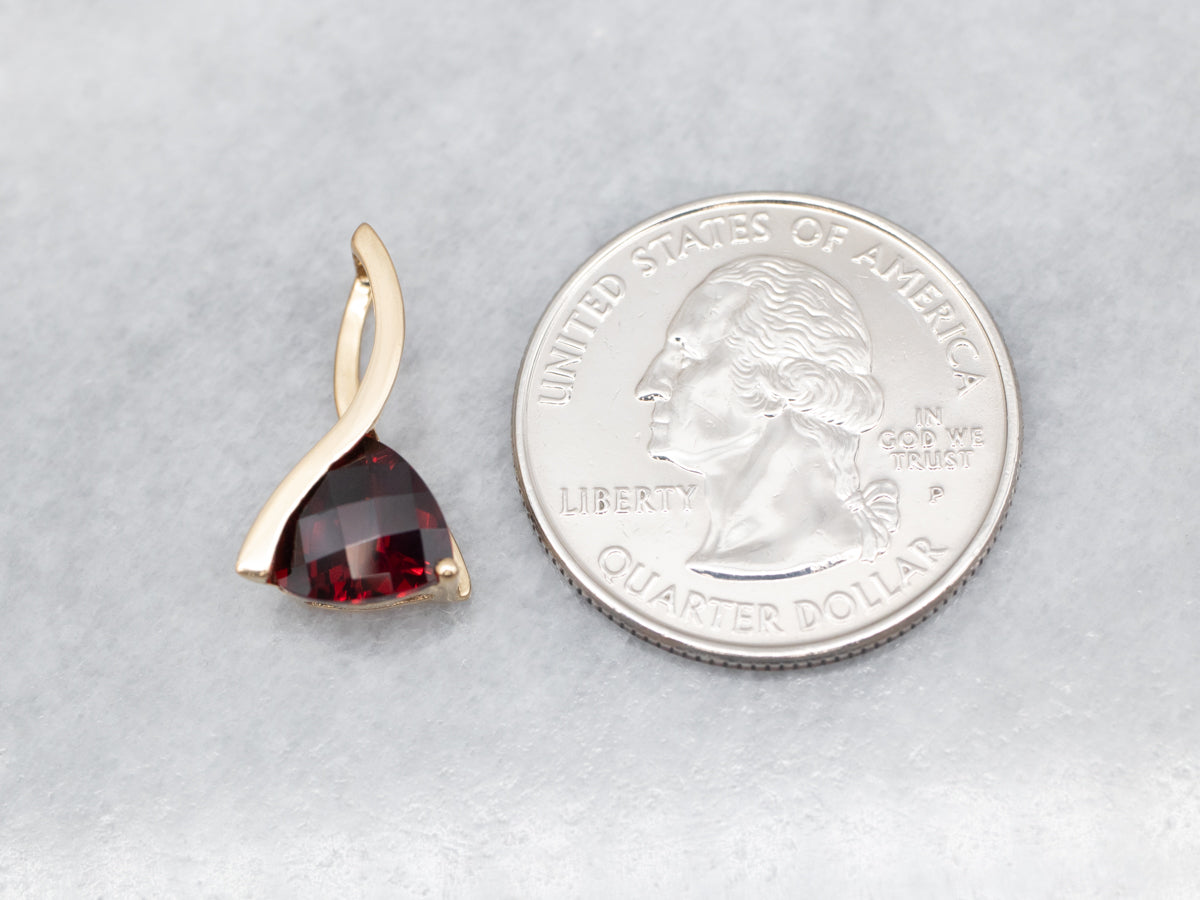 Looping Gold Pyrope Garnet Pendant