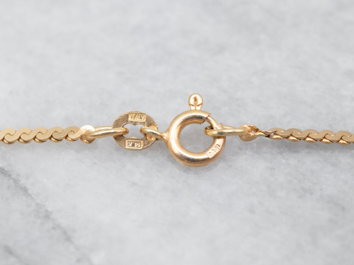 Yellow Gold Serpentine Chain with Spring Ring Clasp