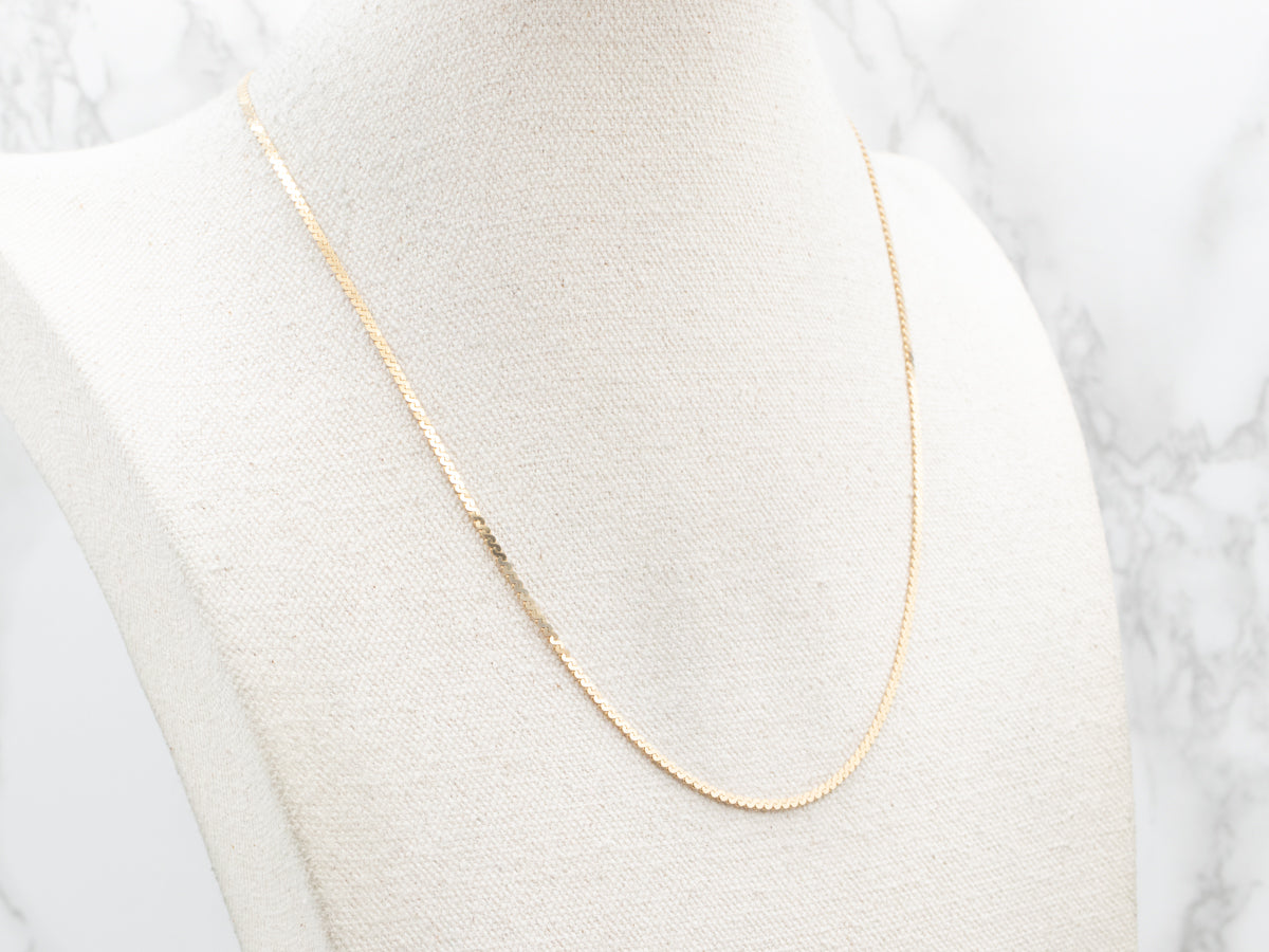 Yellow Gold Serpentine Chain with Spring Ring Clasp