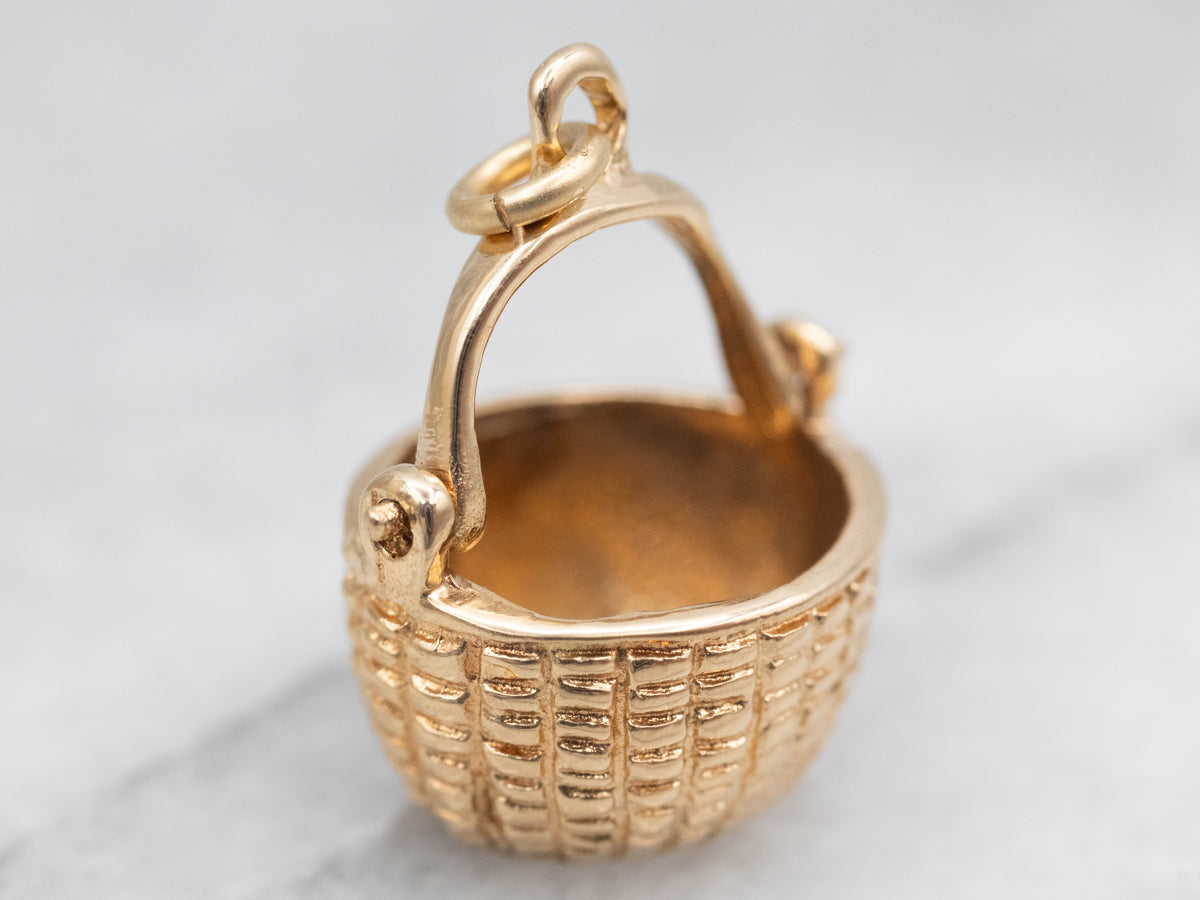 Yellow Gold Nantucket Basket Pendant