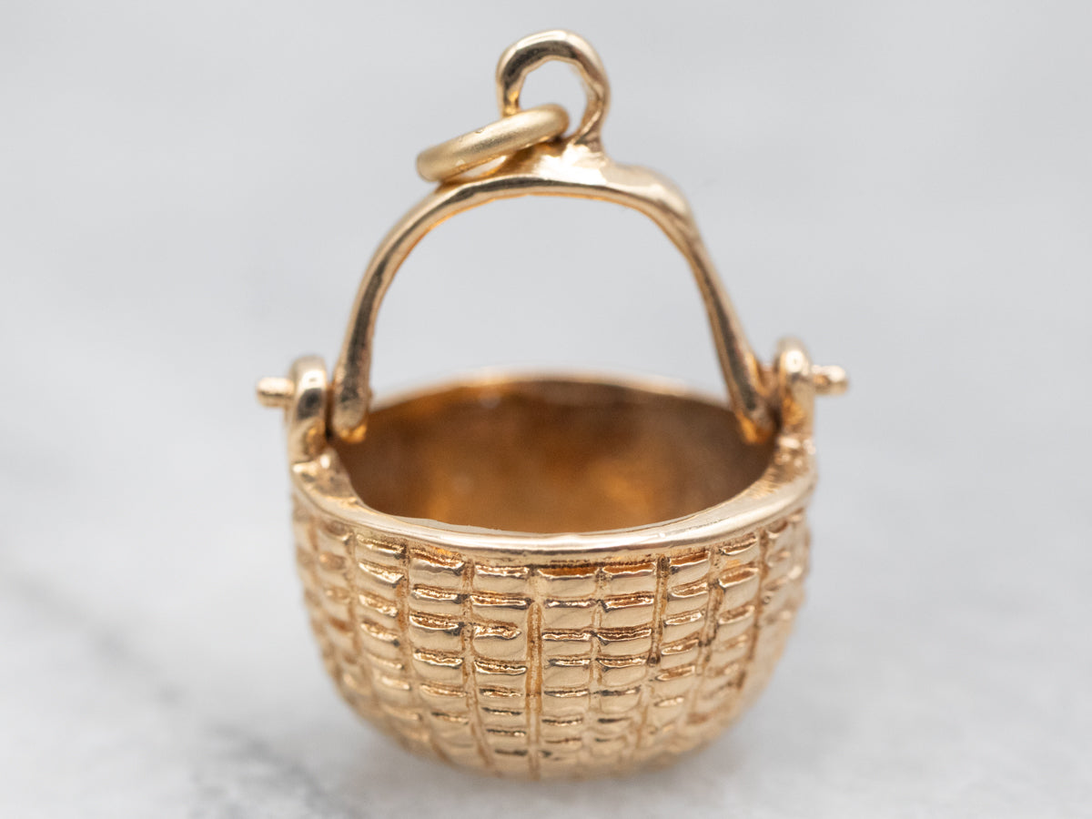 Yellow Gold Nantucket Basket Pendant