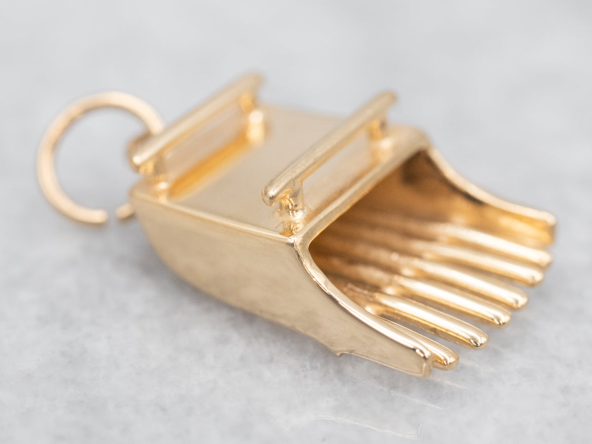 Yellow Gold Cranberry Rake Charm