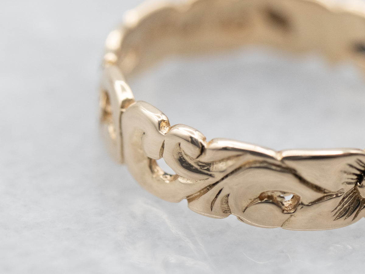 Yellow Gold Floral Mini Band