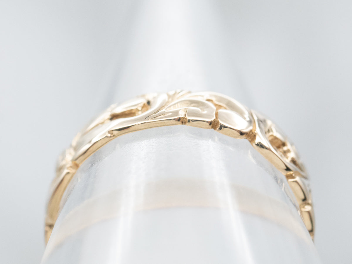 Yellow Gold Floral Mini Band