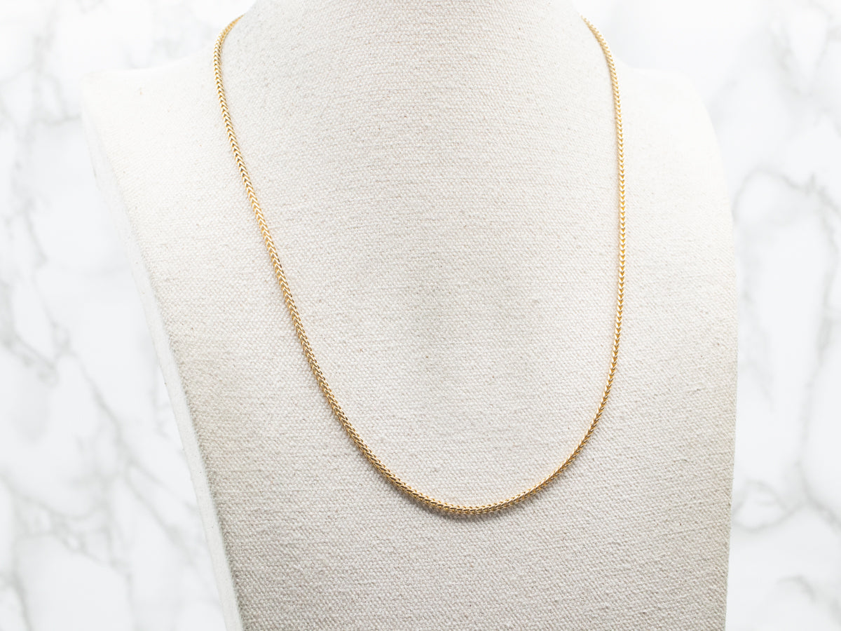 Yellow Gold Foxtail Chain with Lobster Clasp