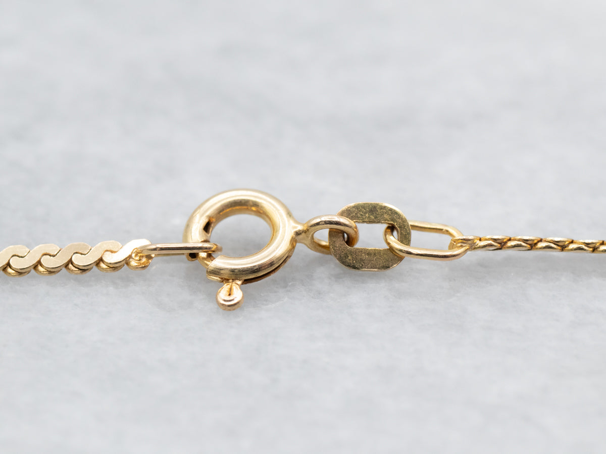 Yellow Gold Serpentine Chain with Spring Ring Clasp