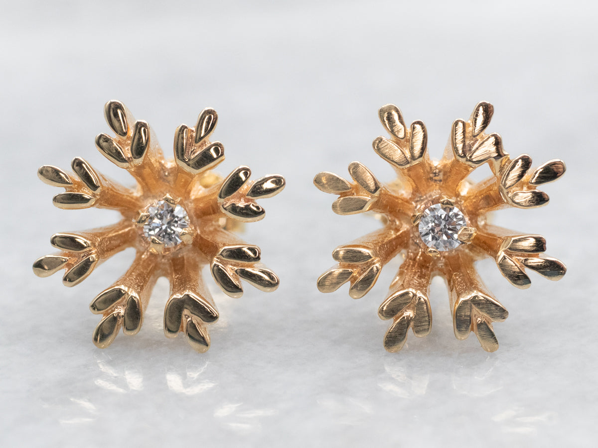 Diamond Snowflake Stud Earrings