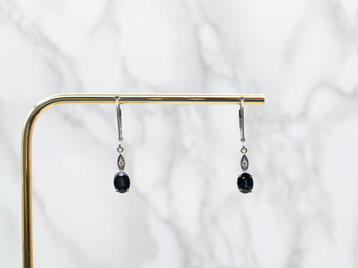 Sapphire and Diamond Drop Earrings