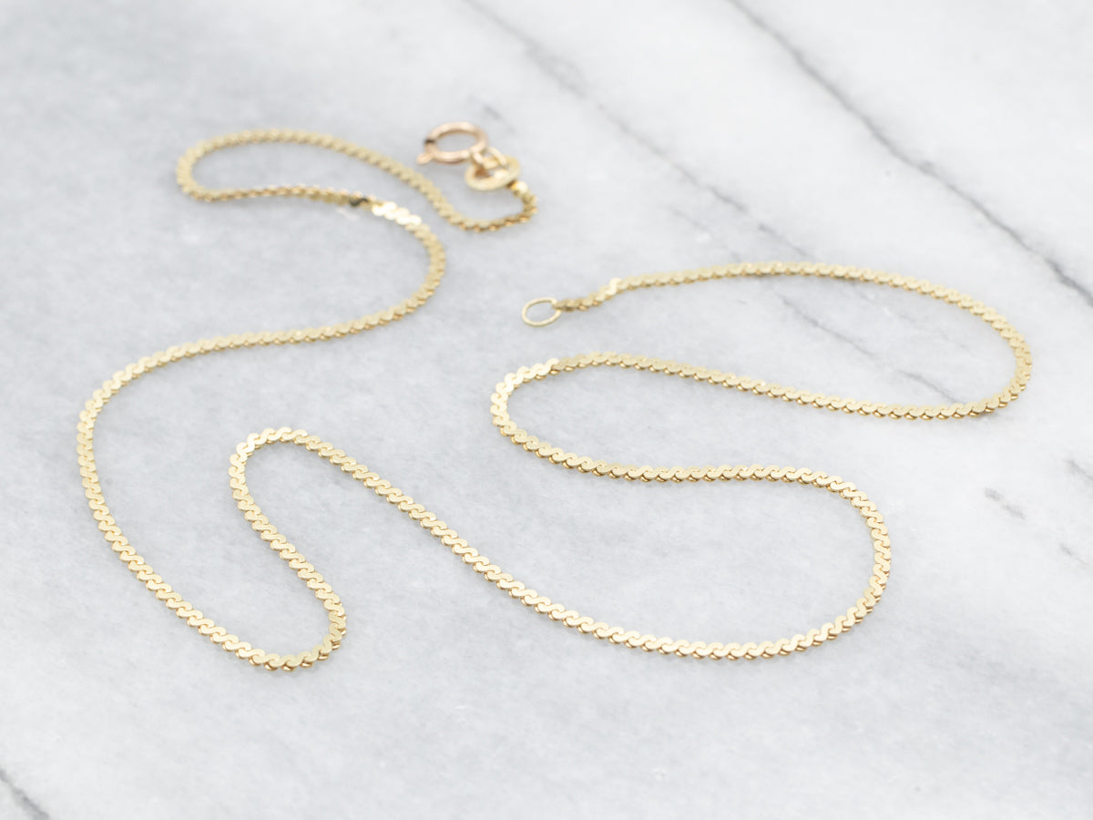 Yellow Gold Serpentine Chain with Spring Ring Clasp