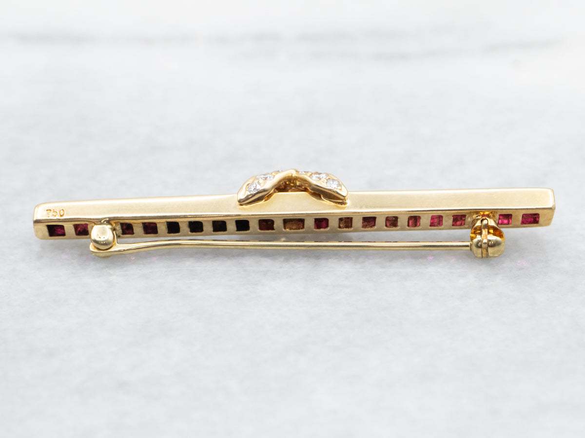 Vintage Tiffany & Co Ruby and Diamond Brooch