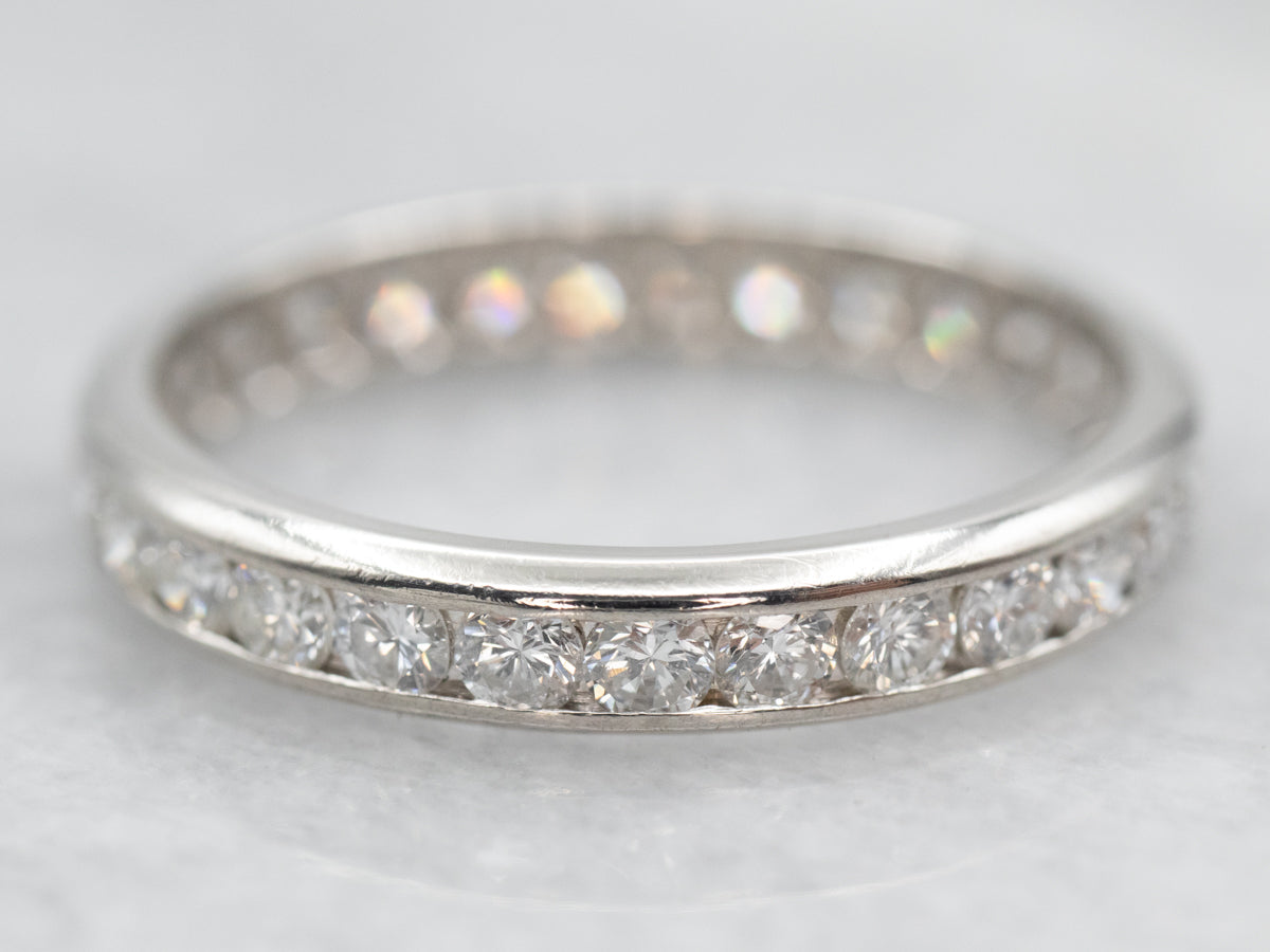 Palladium Diamond Eternity Wedding Band