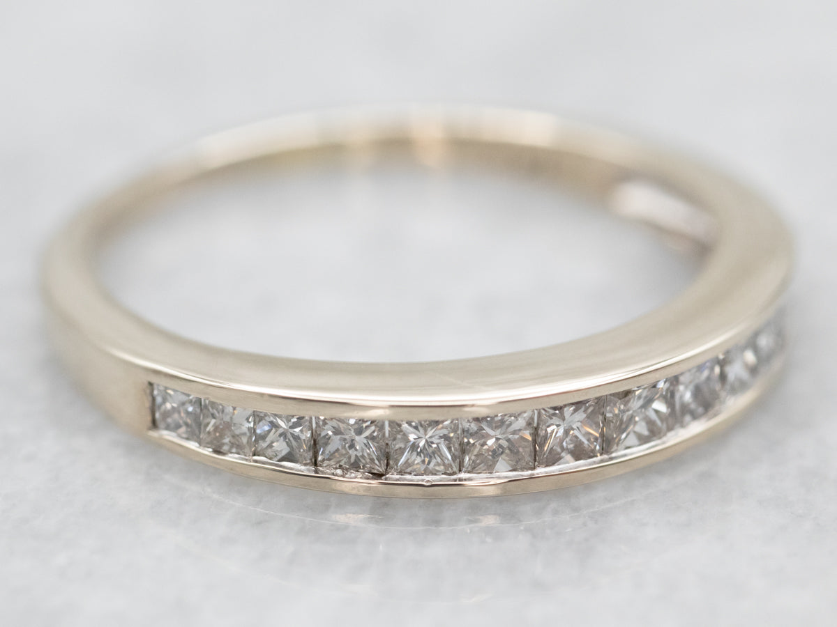 White Gold Princess Cut Diamond Wedding Band