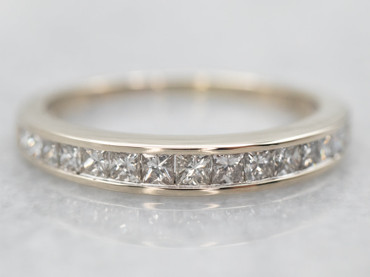 White Gold Princess Cut Diamond Wedding Band