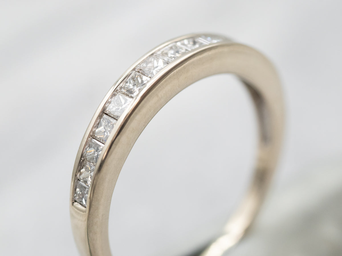 White Gold Princess Cut Diamond Wedding Band