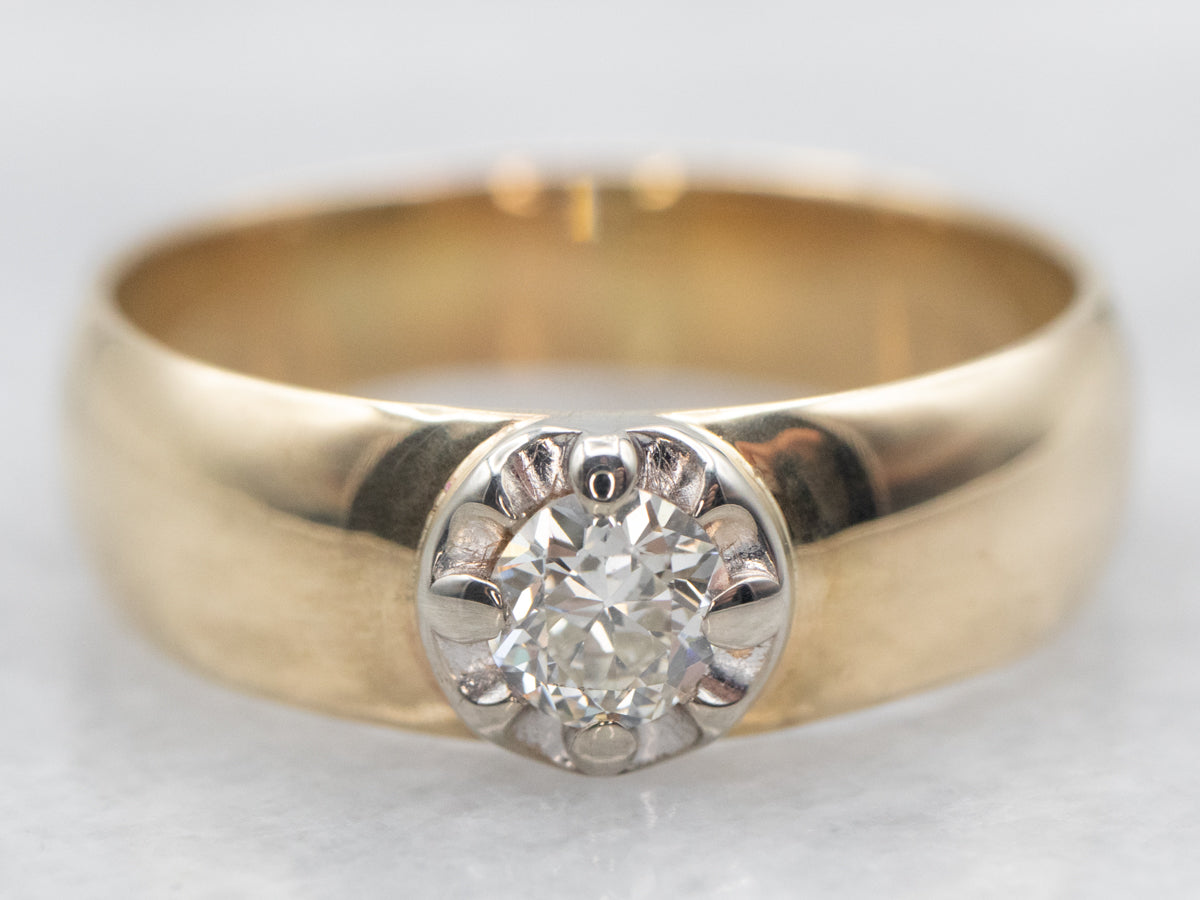 Vintage Old Mine Cut Diamond Engagement Ring