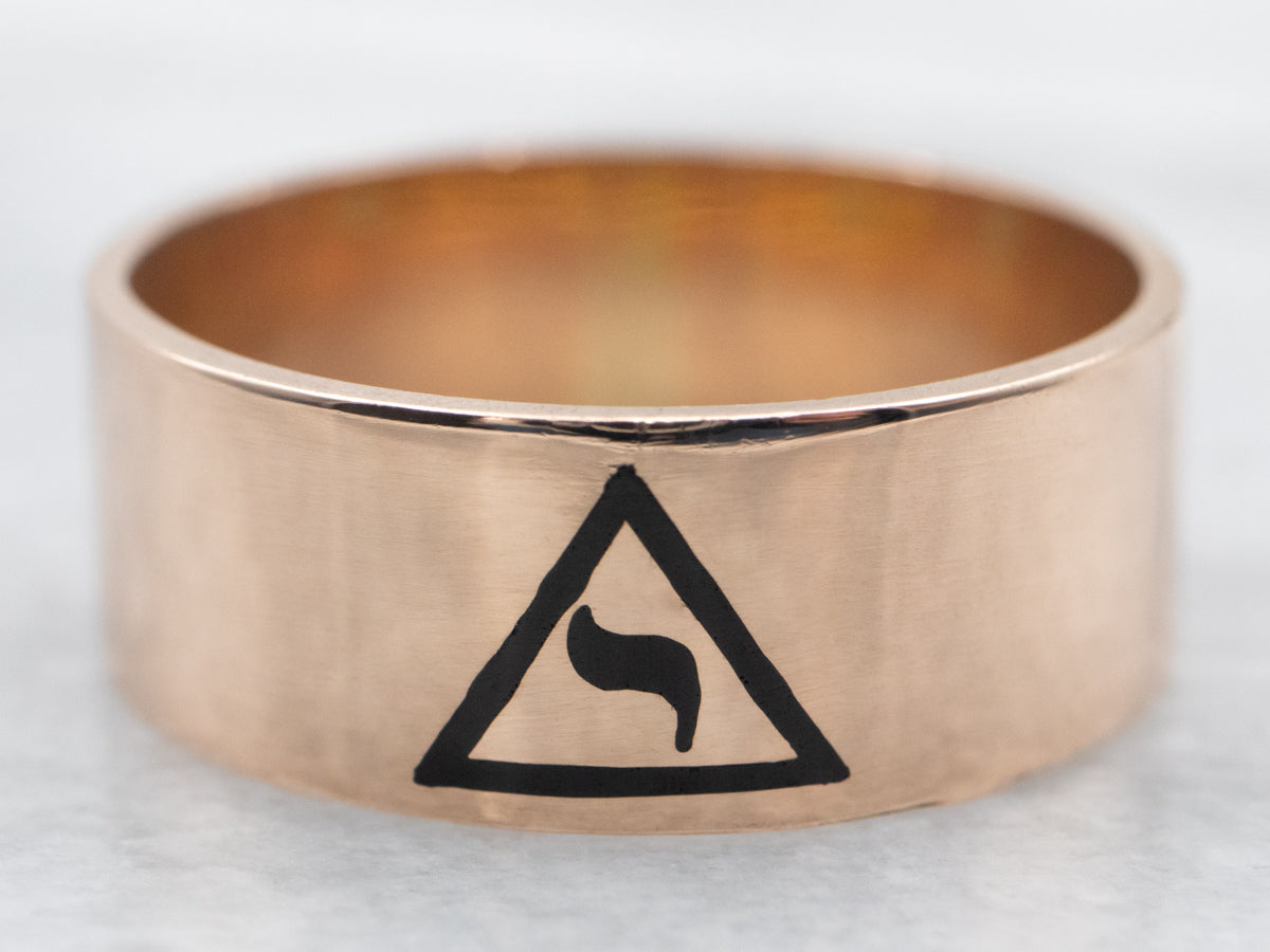 Masonic 10K Solid Gold Ring Virtus high quality Junxit Mors Non Separabit Size 10