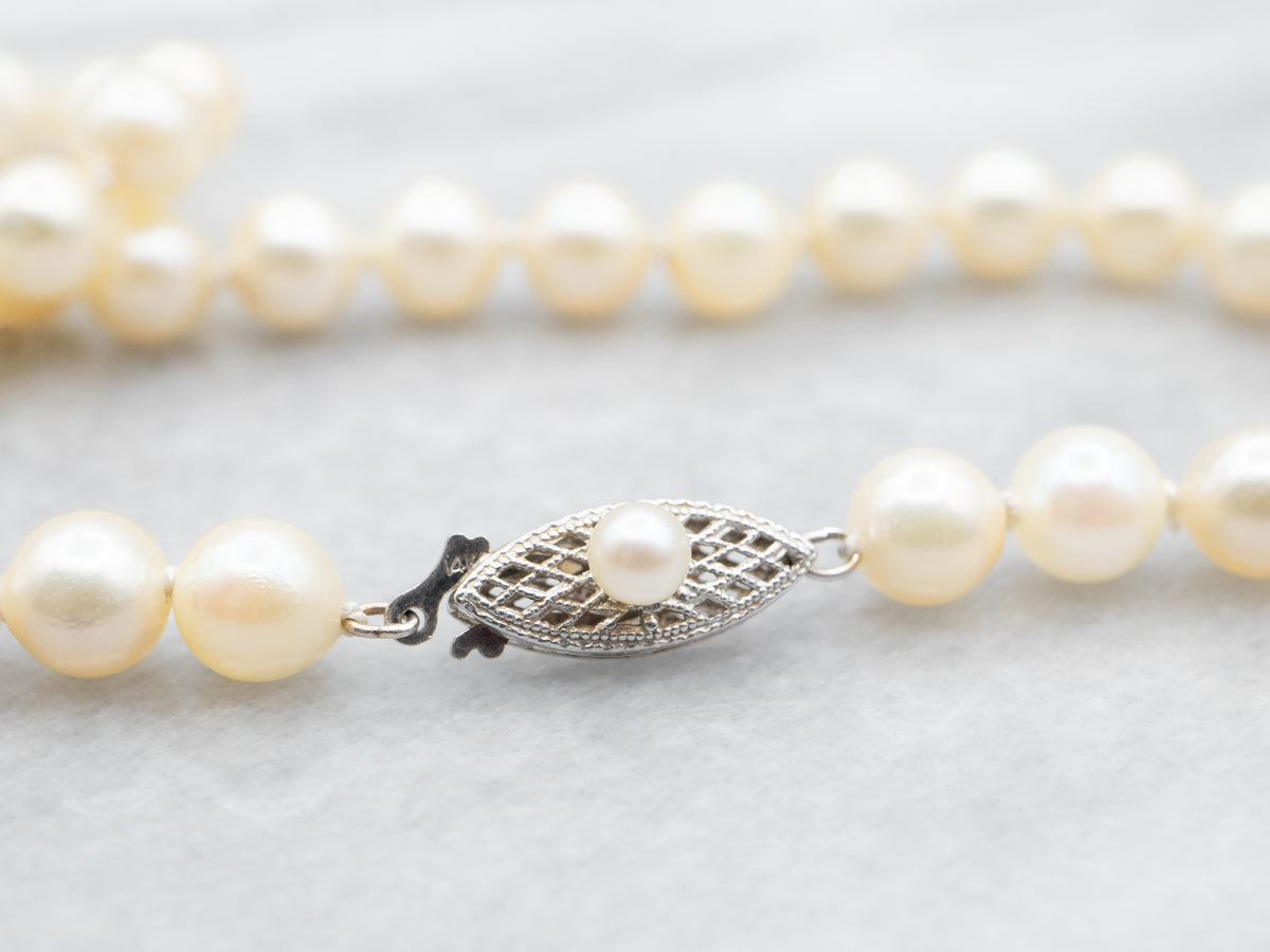 Natural Saltwater Pearl Necklace at 18+ carats