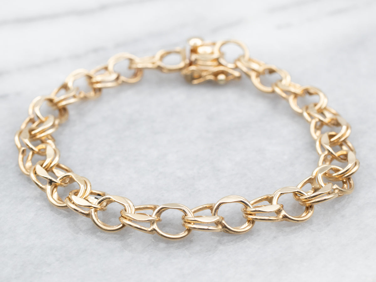 Yellow Gold Charm Bracelet with Box Clasp