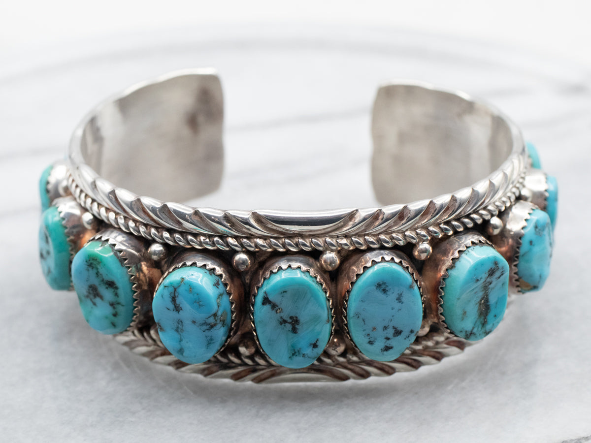 Navajo Sterling silver turquoise cuff bracelet outlet