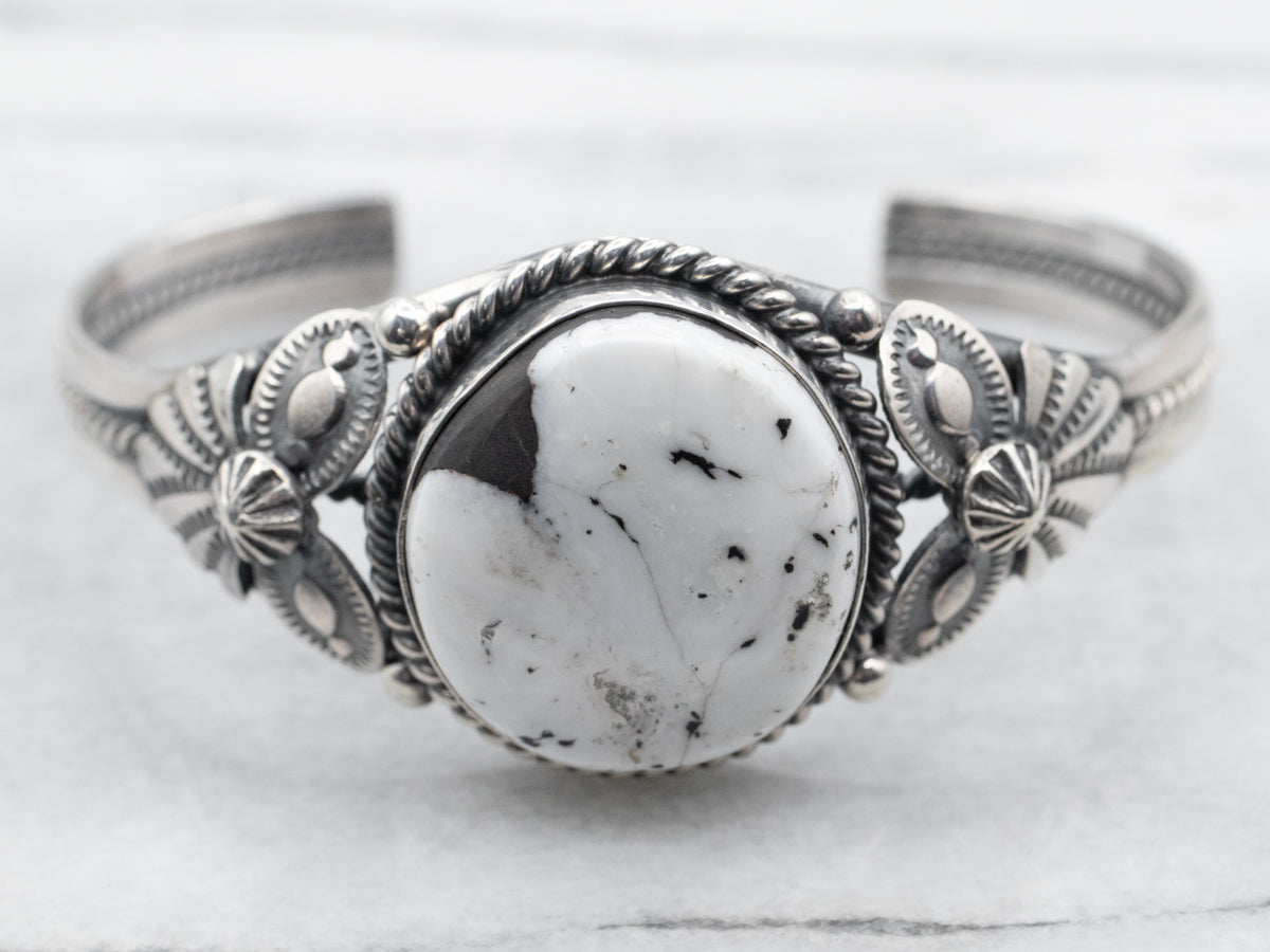 Sterling Silver Howlite Cuff Bracelet by M. Spencer