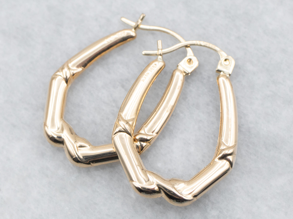 Yellow Gold Hollow Geometric Hoop Earrings