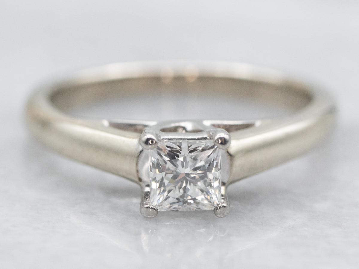 Modern Princess Cut Diamond Solitaire Engagement Ring