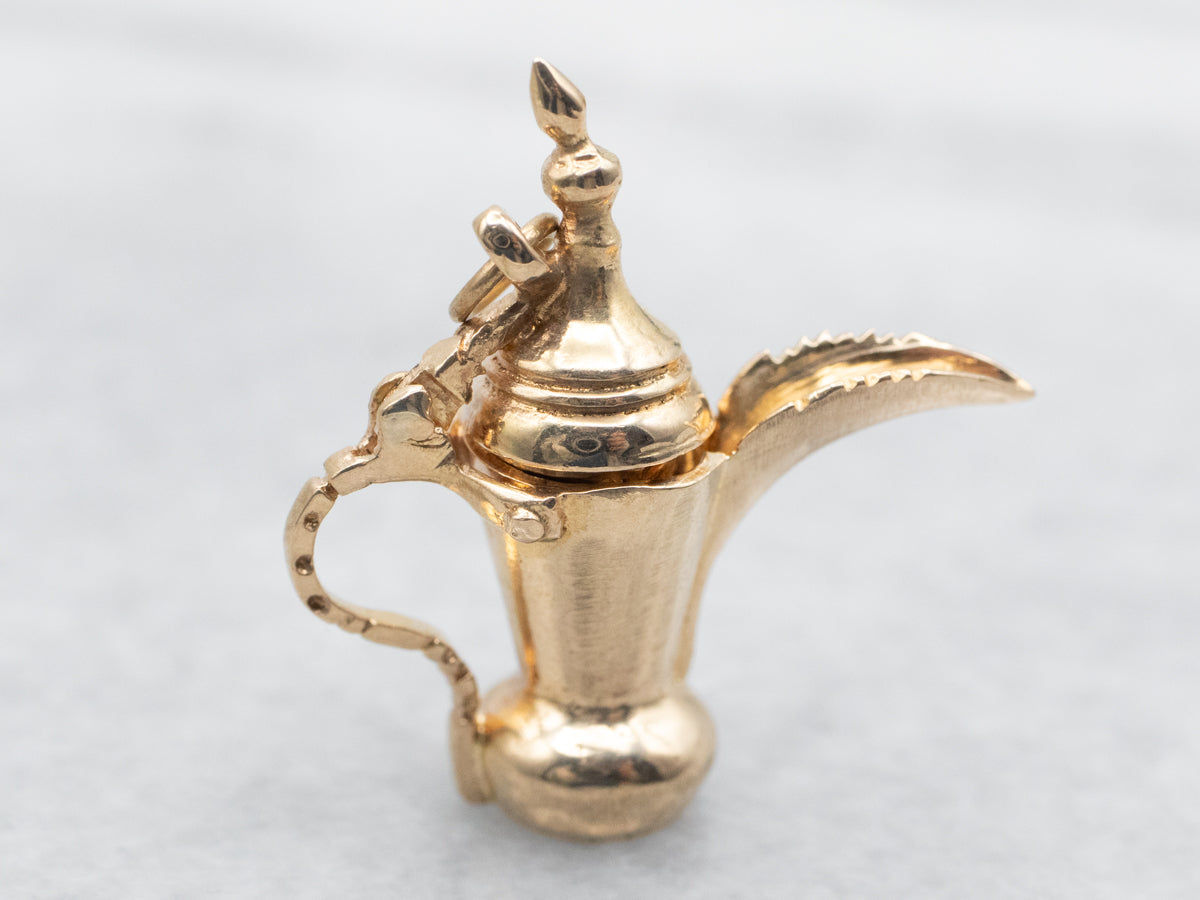 Vintage Gold Pitcher Charm