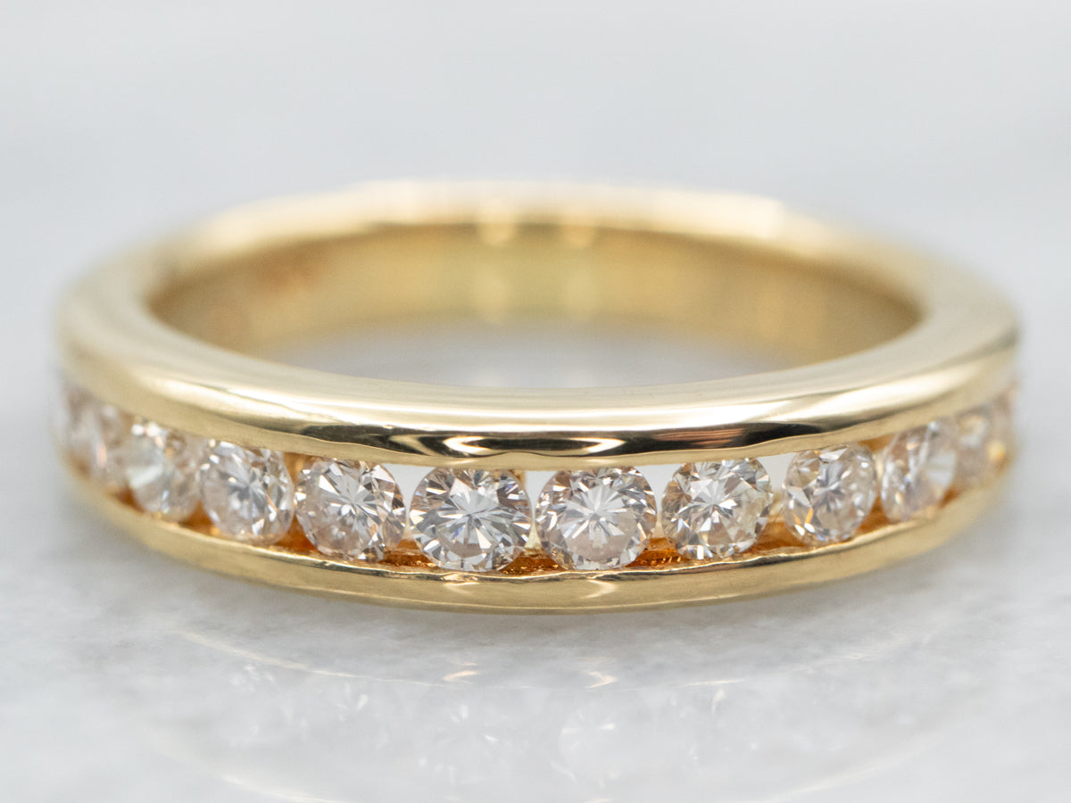 18K Gold Channel Set Diamond Band