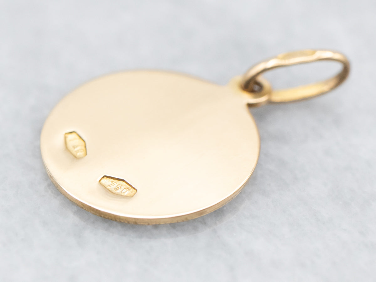 Yellow Gold Religious Disc Charm