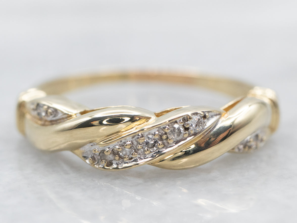 Yellow Gold Diamond Twist Band