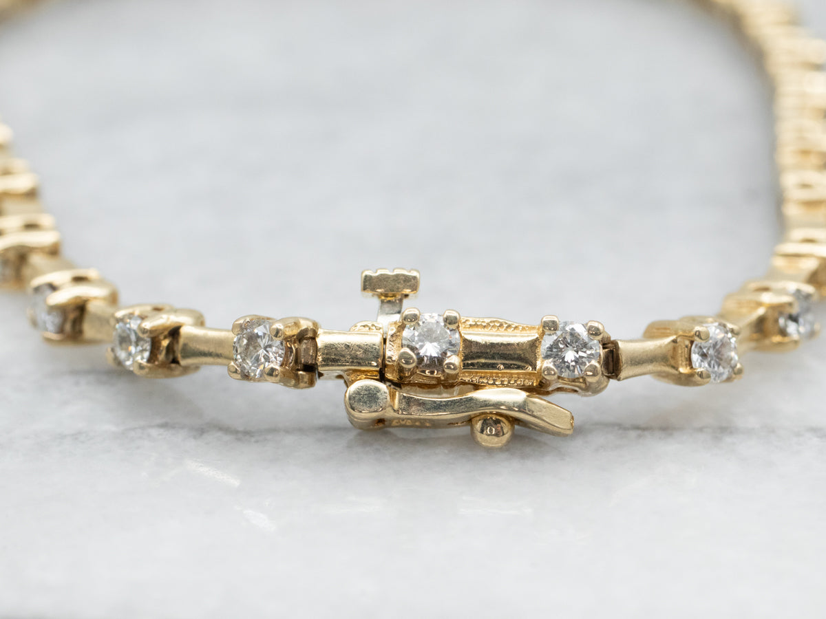 Diamond and Bar Link Bracelet