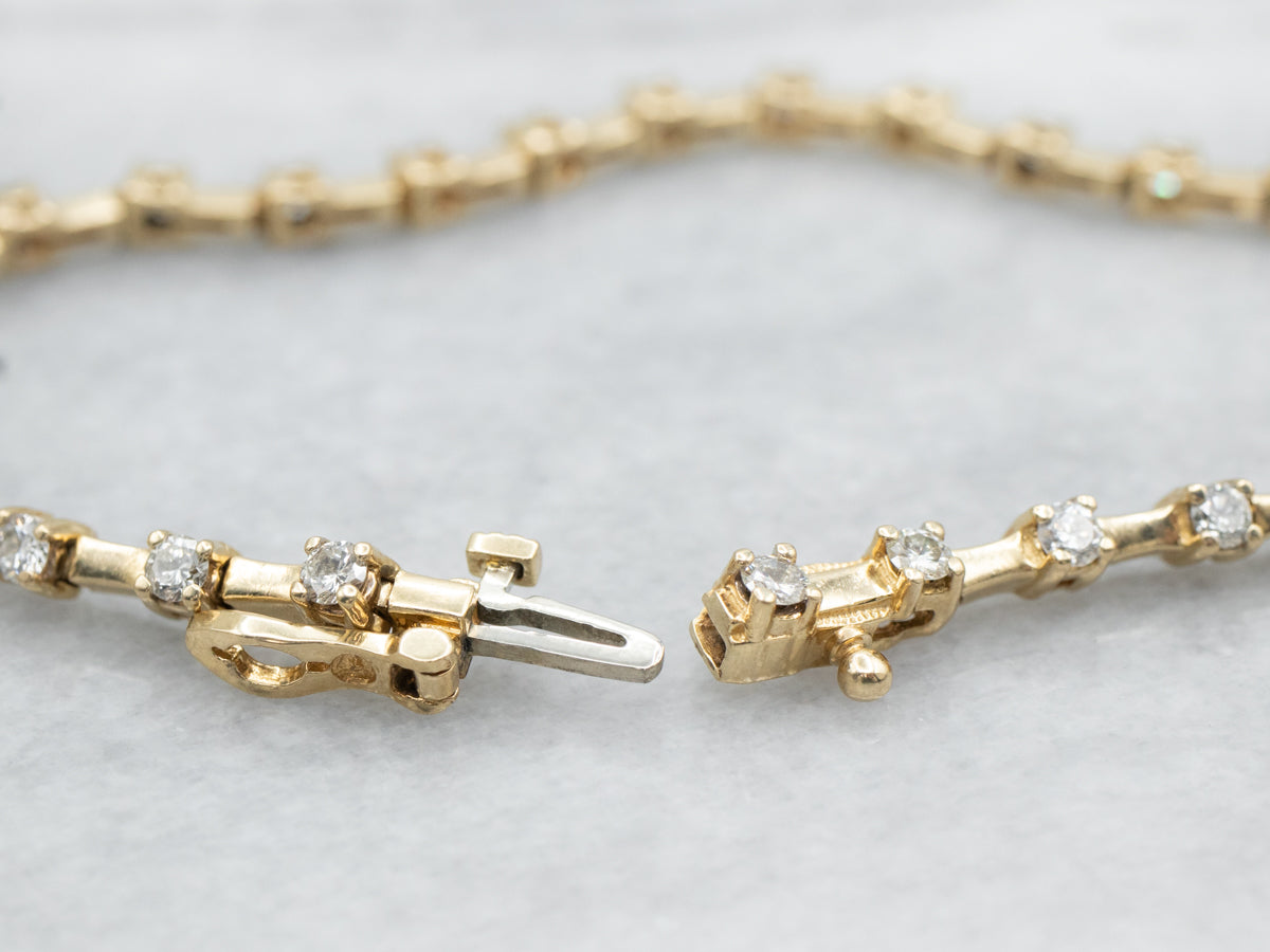 Diamond and Bar Link Bracelet