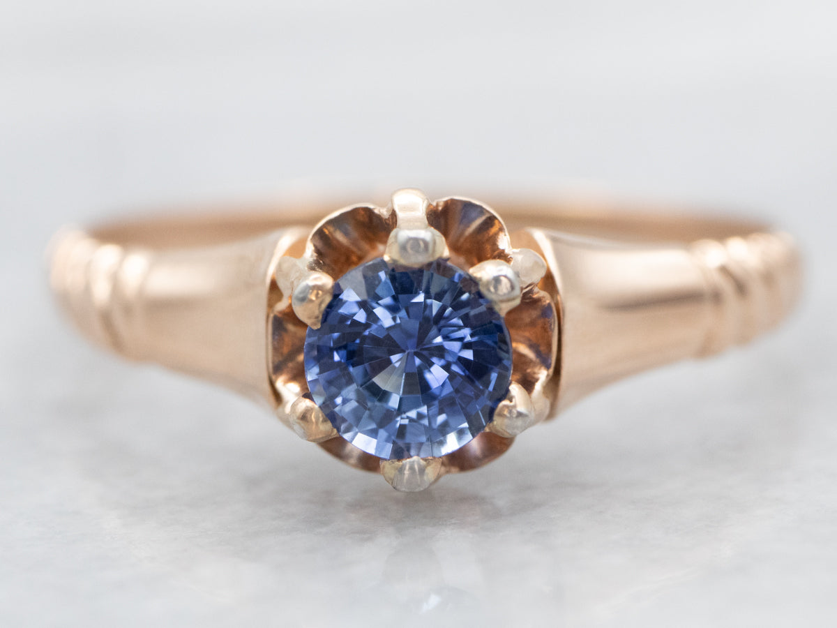 Rose Gold Sapphire Solitaire Engagement Ring