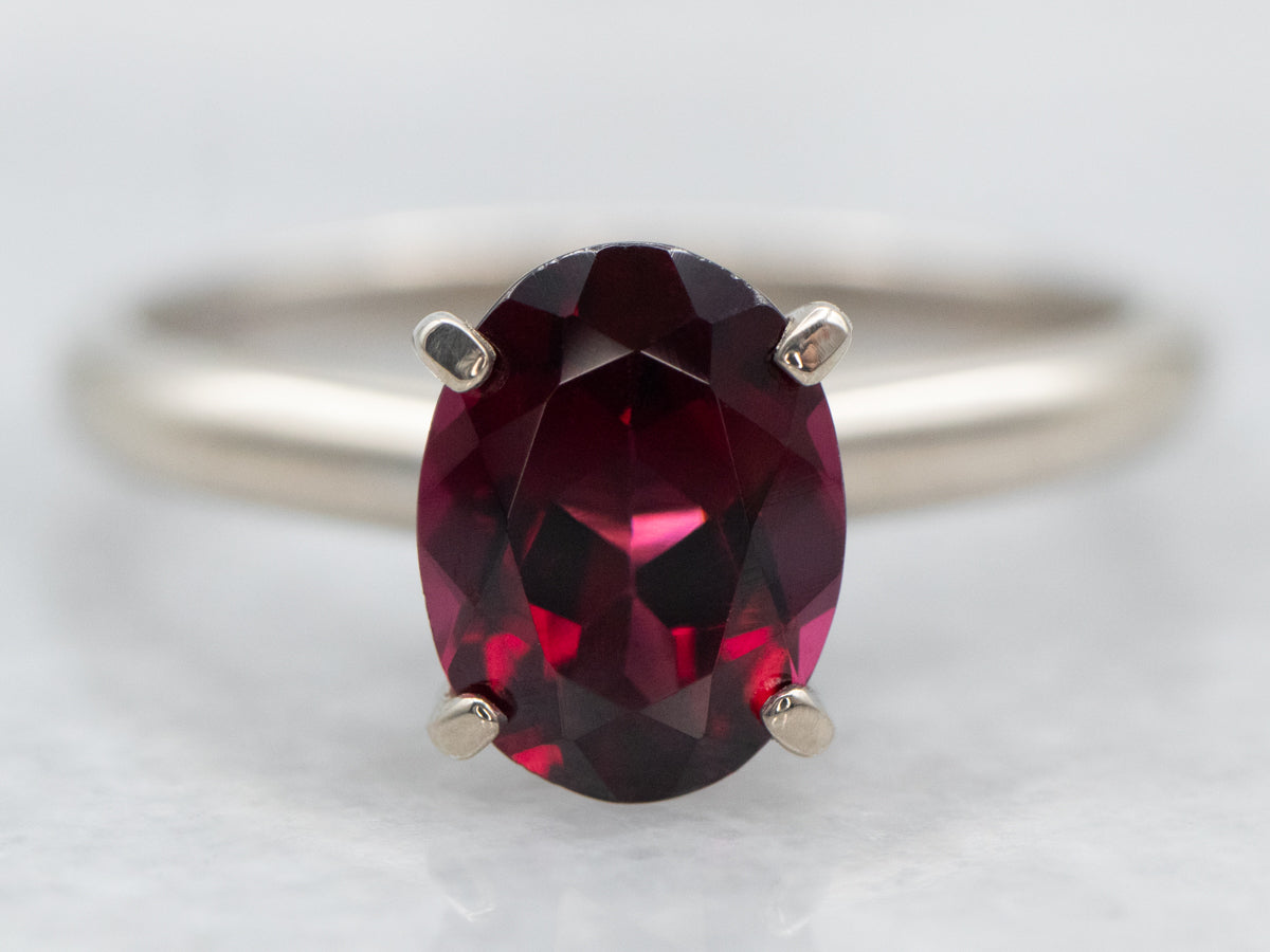 Rhodolite Garnet Solitaire Ring