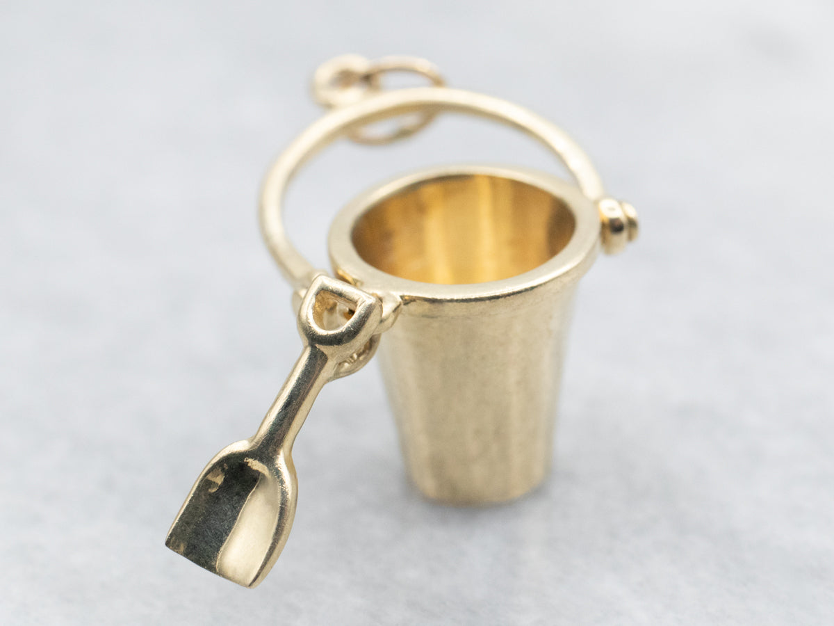 Yellow Gold Bucket and Shovel Charm