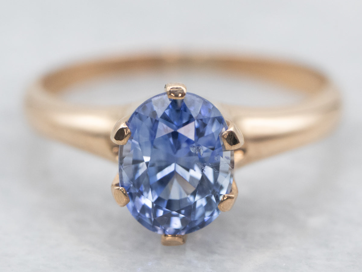 Yellow Gold Oval Cut Sapphire Engagement Ring