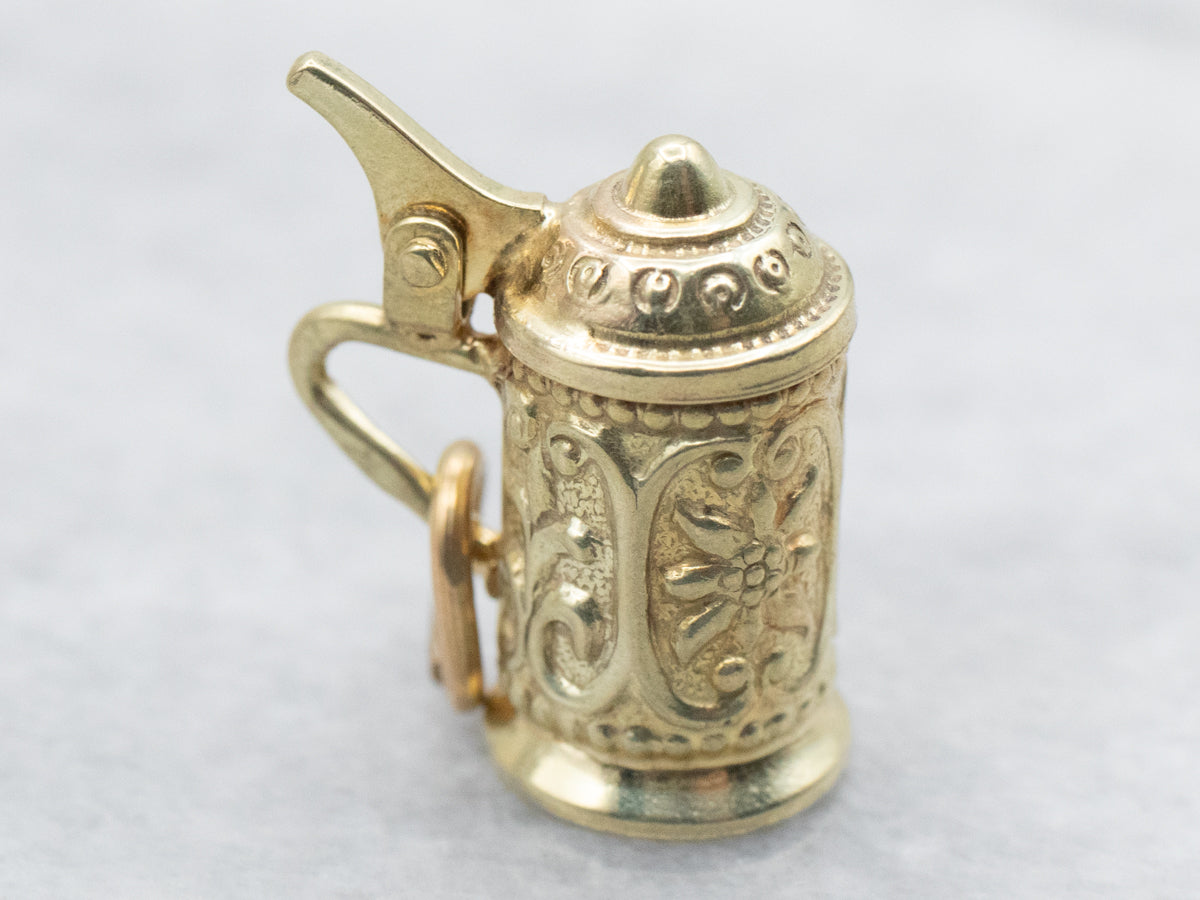 Yellow Gold Beer Stein Charm